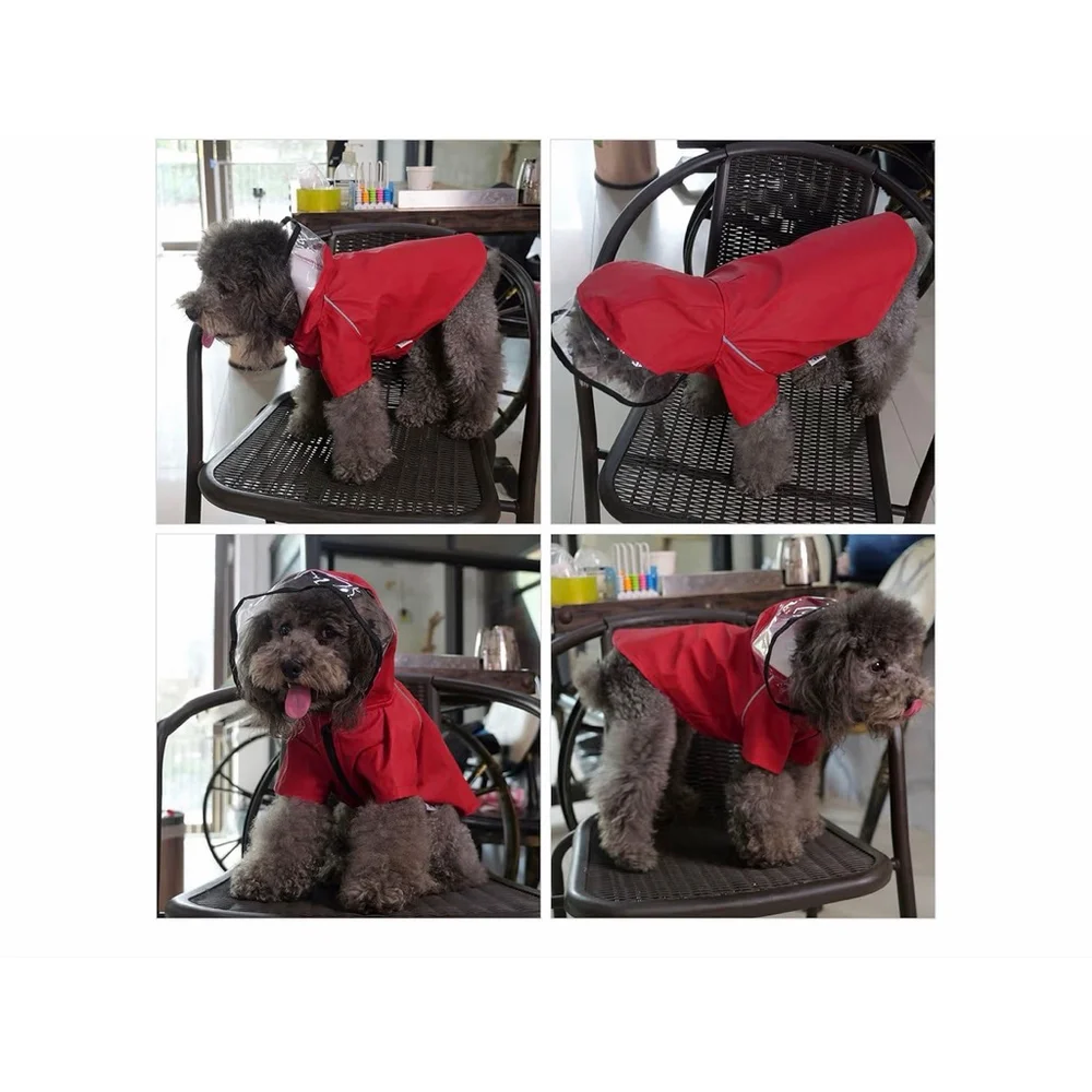 NEW Dog Raincoat Waterproof Hood Dog Raincoat Reflective XL